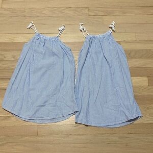 H & M Blue Striped Kids sun dress size 6 and size 7-8